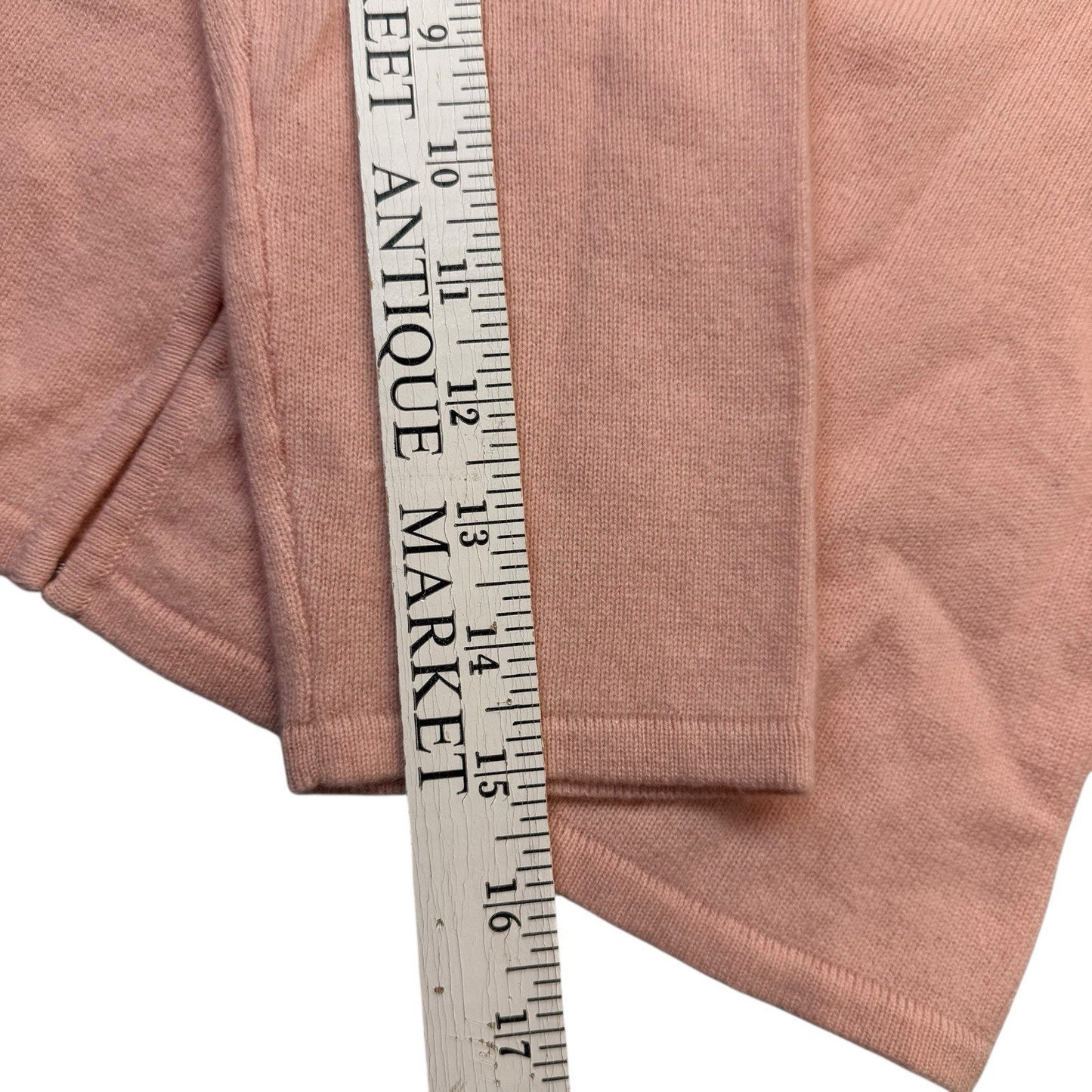 White + Warren Cashmere Cardigan Blush Floral Embroidered 3/4 Sleeve Women's