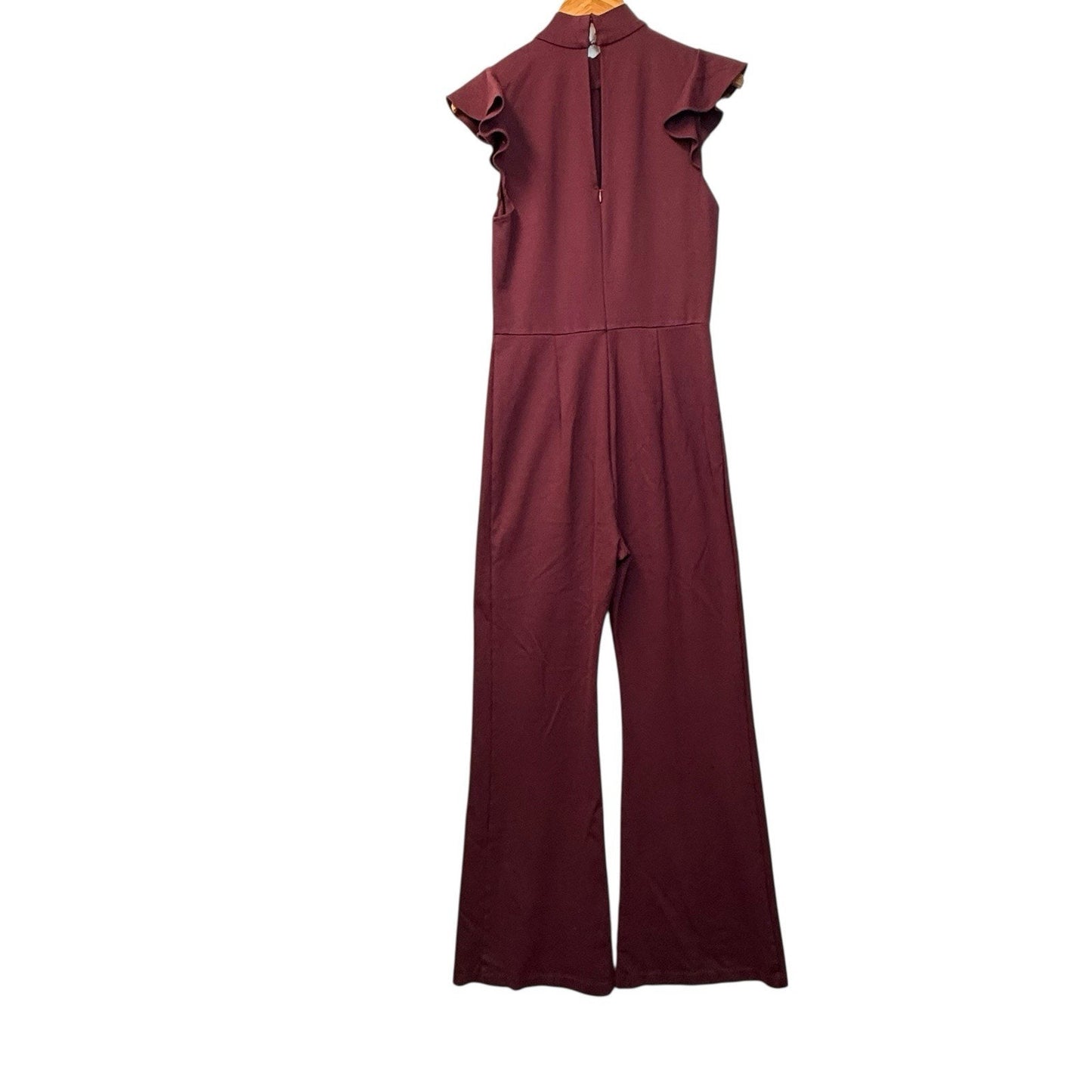 Amanda Uprichard Burgundy Wide Leg Jumpsuit Size L Women's Romper