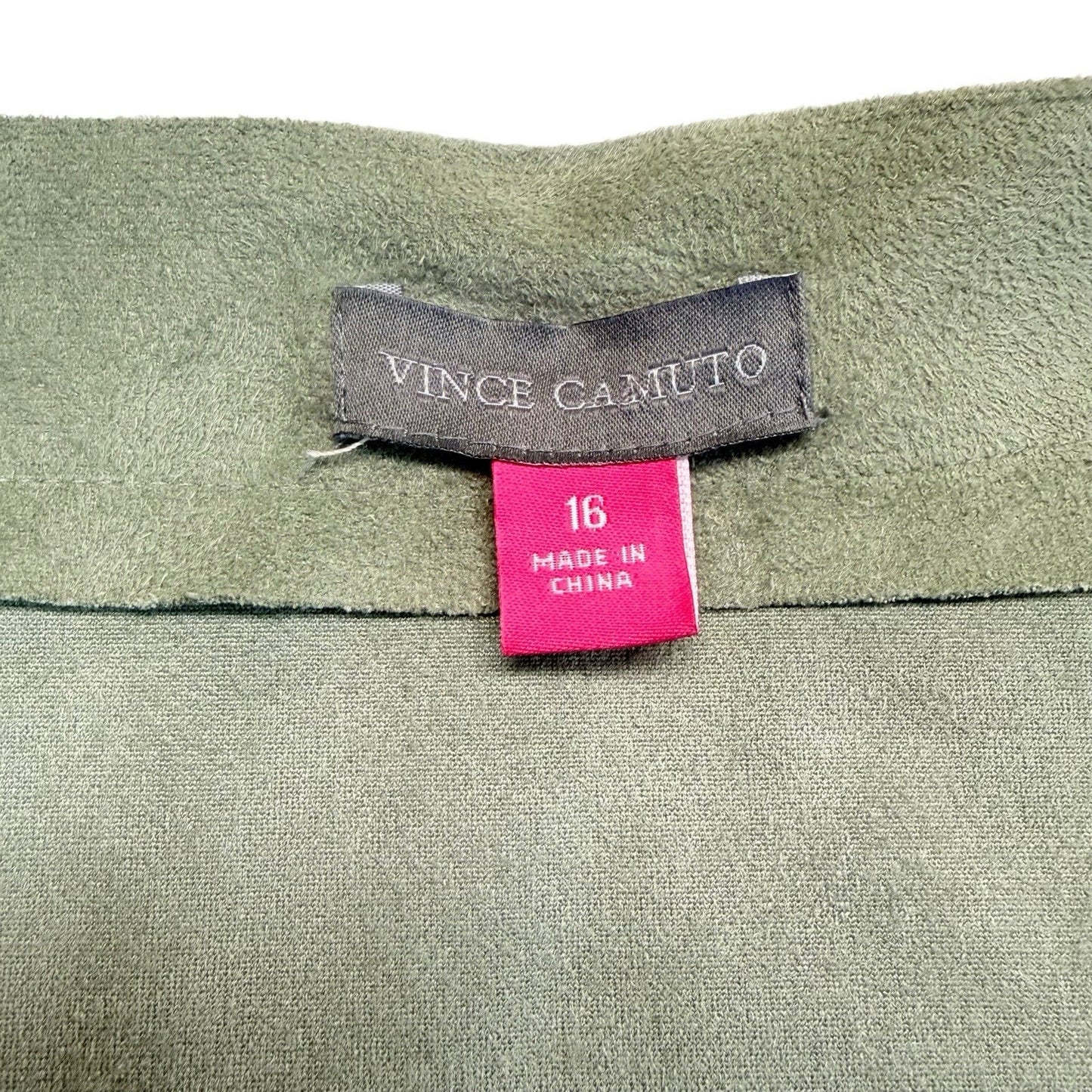 Vince Camuto Sage Green Suede Tunic Dress Laser Cut NWT Size 16 Women's