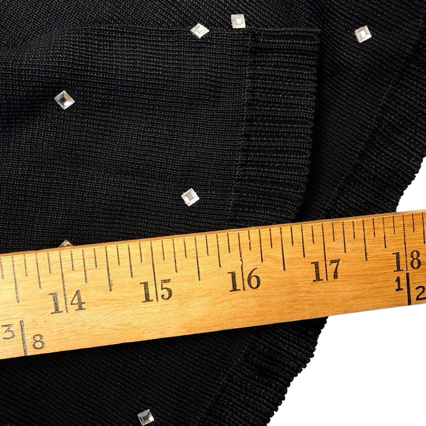 Vintage French Rags Black Studded Cardigan Women's Size 1 Made USA