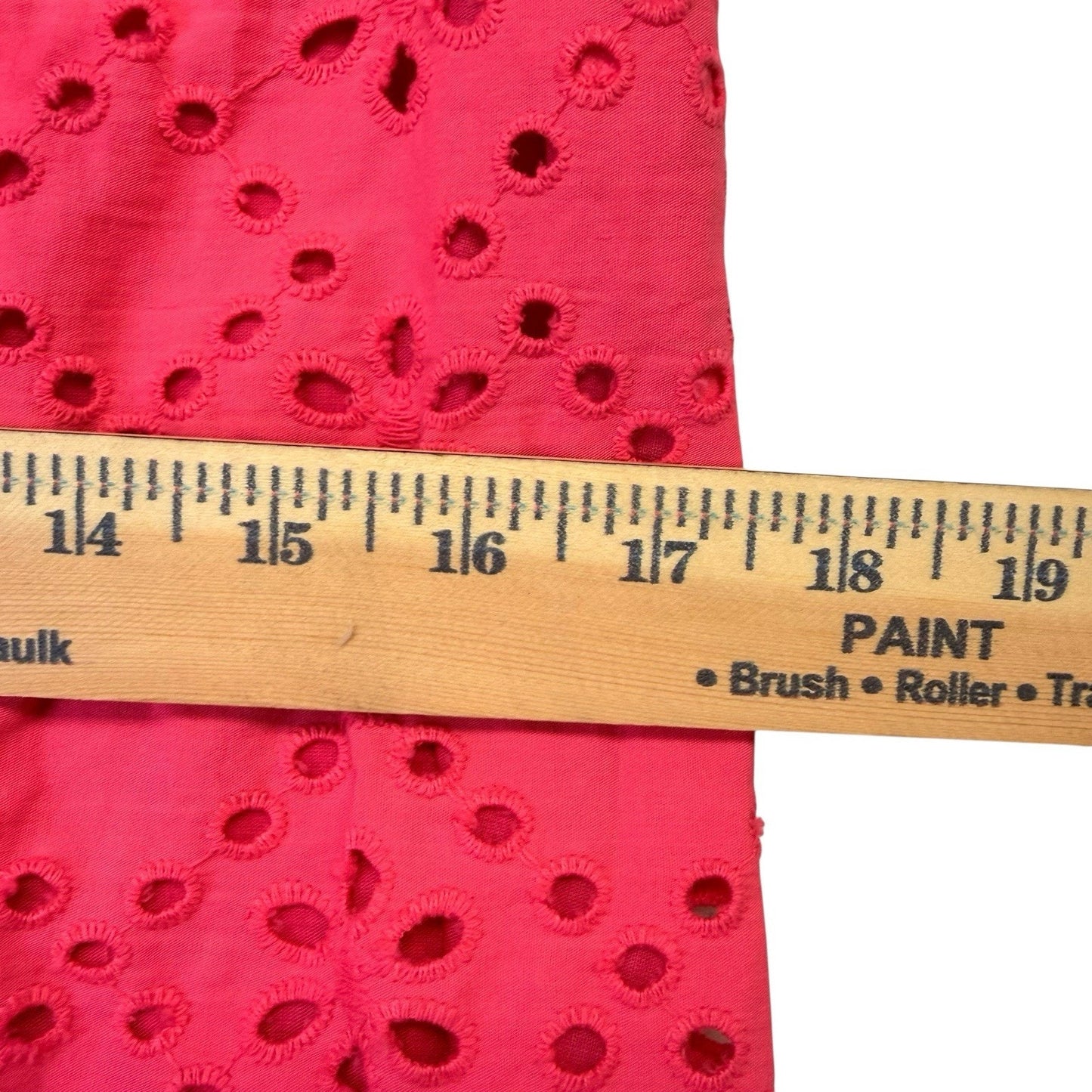 London Times Pink Eyelet Dress US 10 Floral Lace Shift Scallop Hem NWT Women's