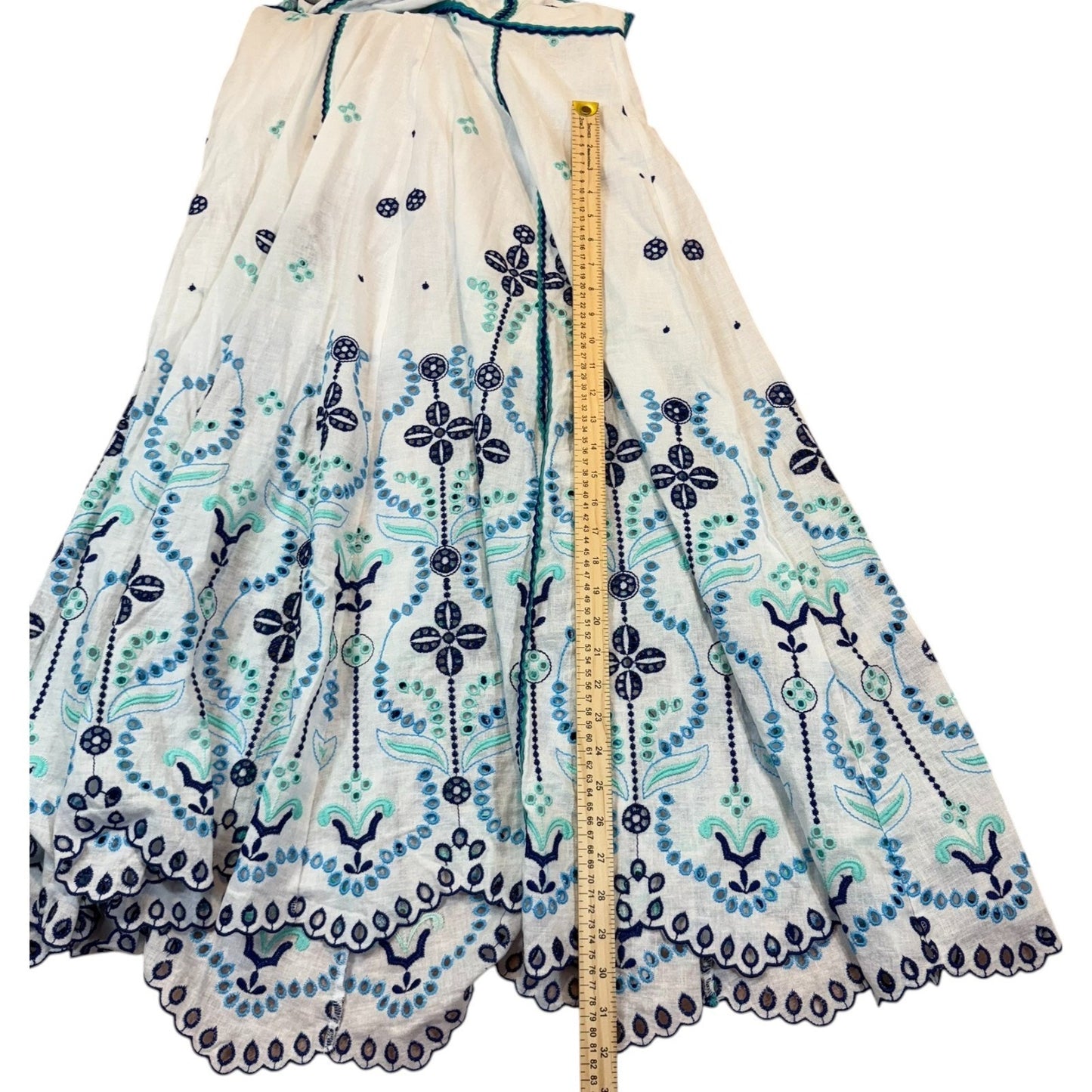 NWT Charo Ruiz Jodie Long Dress Blue Lolita L Open Back Embroidered Maxi $780 Women's