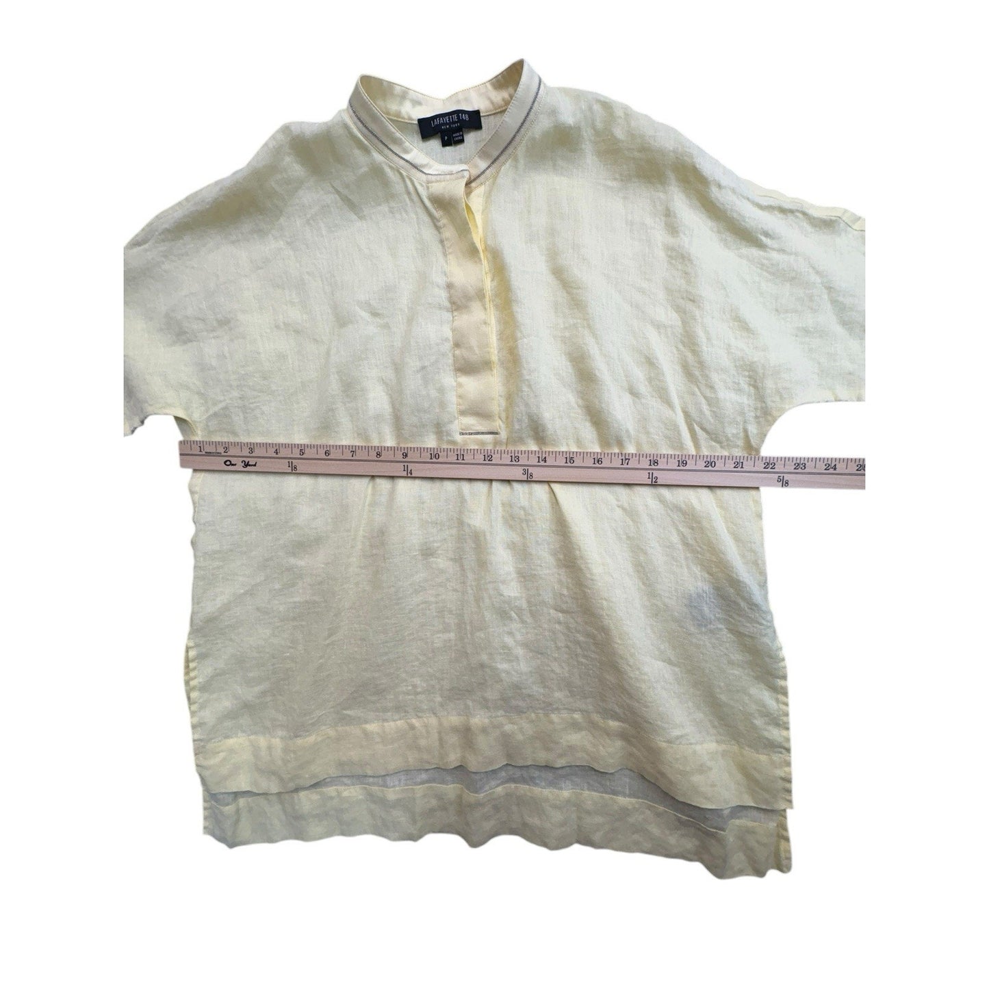 Lafayette 148 Women's Small Blouse Yellow New York Linen