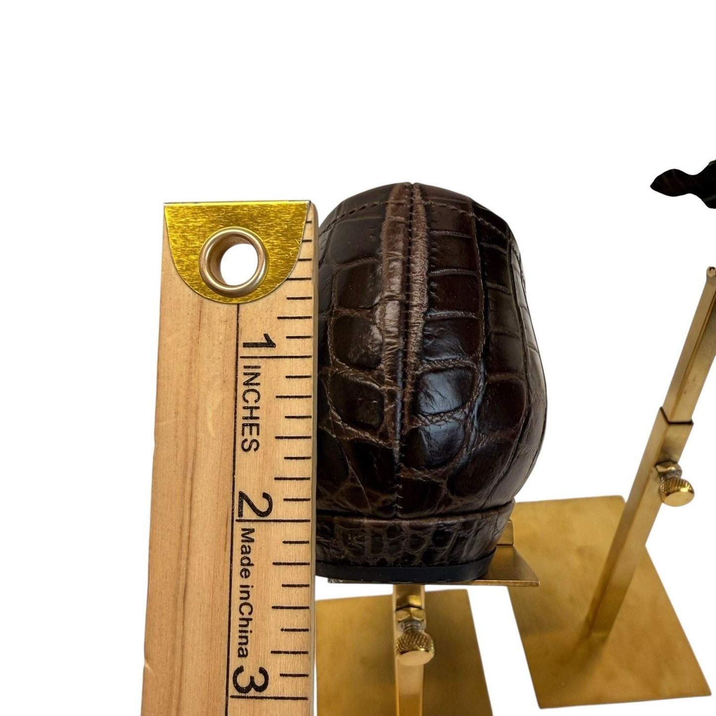 Prada Croc Embossed Leather Horsebit Pumps Brown Vintage Heels/Shoes Women’s EU 34.5