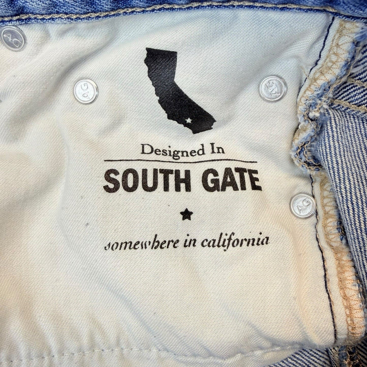 AG Ex Boyfriend Slim Jeans 24R Distressed South Gate Made in USA Women's