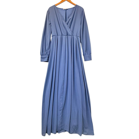 Baltic Born Blue Maxi Dress XXL Long Sleeve Wrap Style Women's