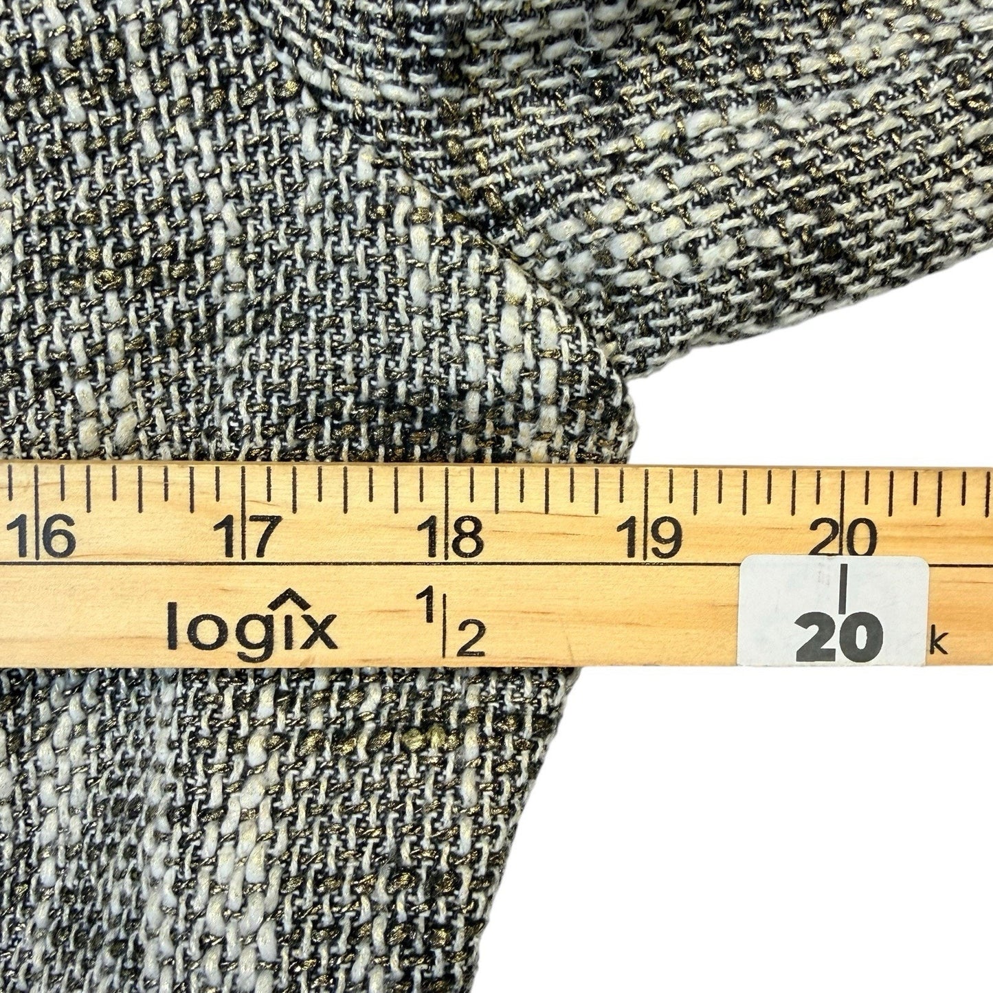 Etcetera Tweed Zip Jacket Size 12 Brown Trim Blazer Women's