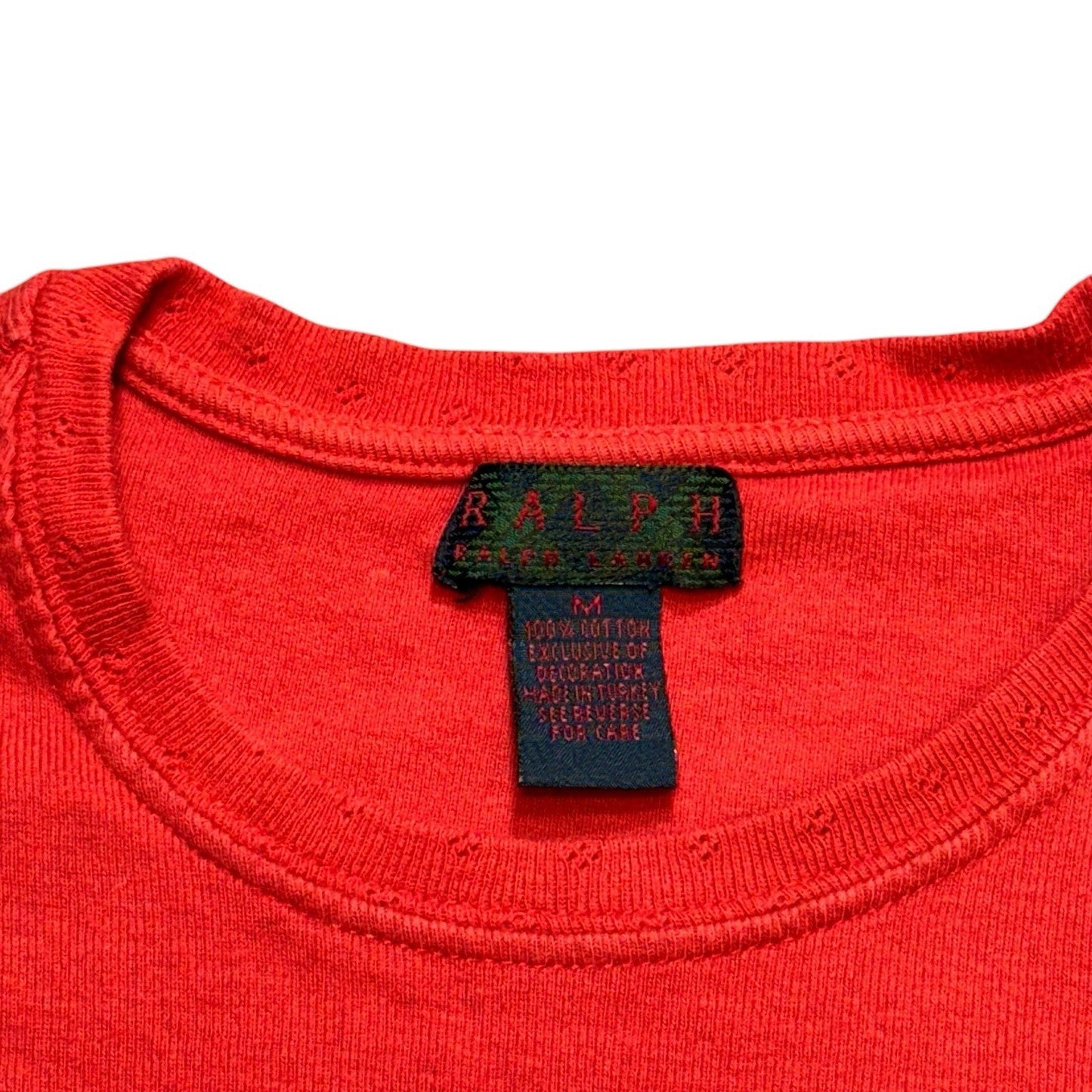 Vintage Y2K Ralph Lauren Black Label Red Cotton Long Sleeve Shirt Size M Women's Blouse