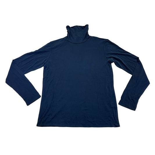Eileen Fisher Navy Turtleneck Top Women's XS Long Sleeve Minimalist Sweater