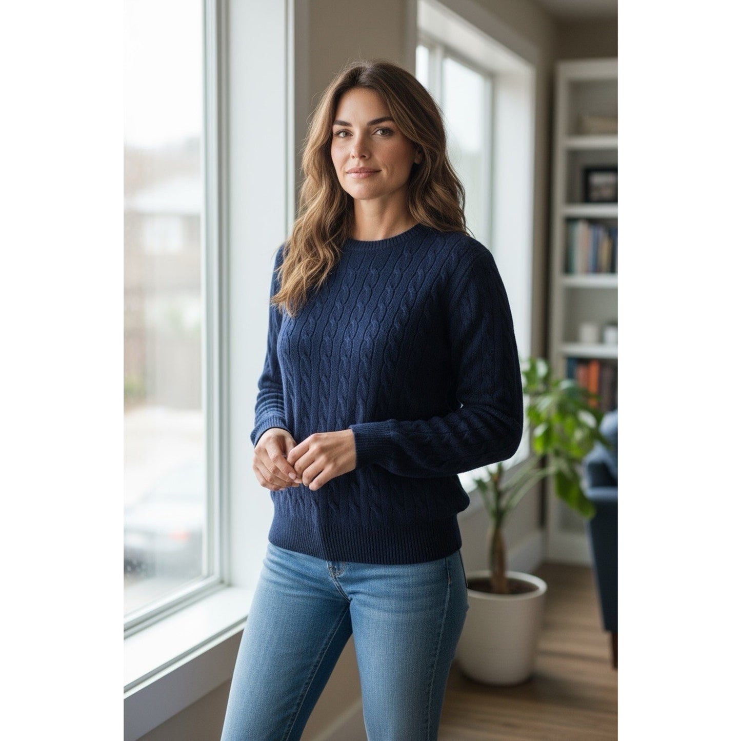 VTG Ralph Lauren Women’s 100% Cashmere Sweater Navy Blue Size Medium