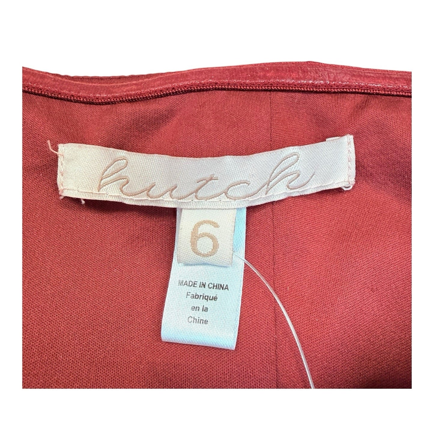 Anthropologie Hutch Velvet Dress Size 6 Red Square Neck NWT Women's