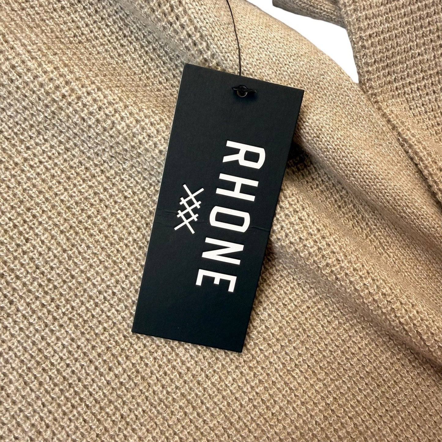 Men's Rhone Walden Waffle Knit Sweater XXL NWT Wool Cashmere Beige $178