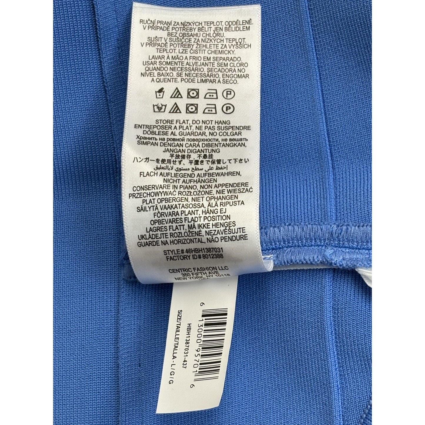 HERVÉ By HERVE LEGER Women's Blouse Halter Neck Open Back Cropped Tank Top Blue LRG NEW