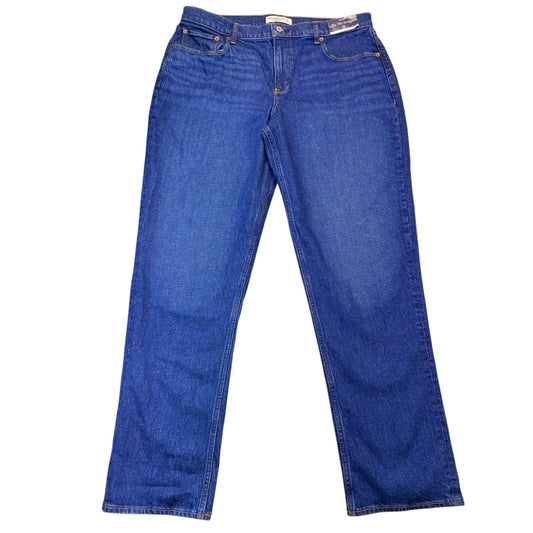 NWT Abercrombie & Fitch Curve Love 90s Straight Jeans Women's 32 Long Mid Rise Y2K
