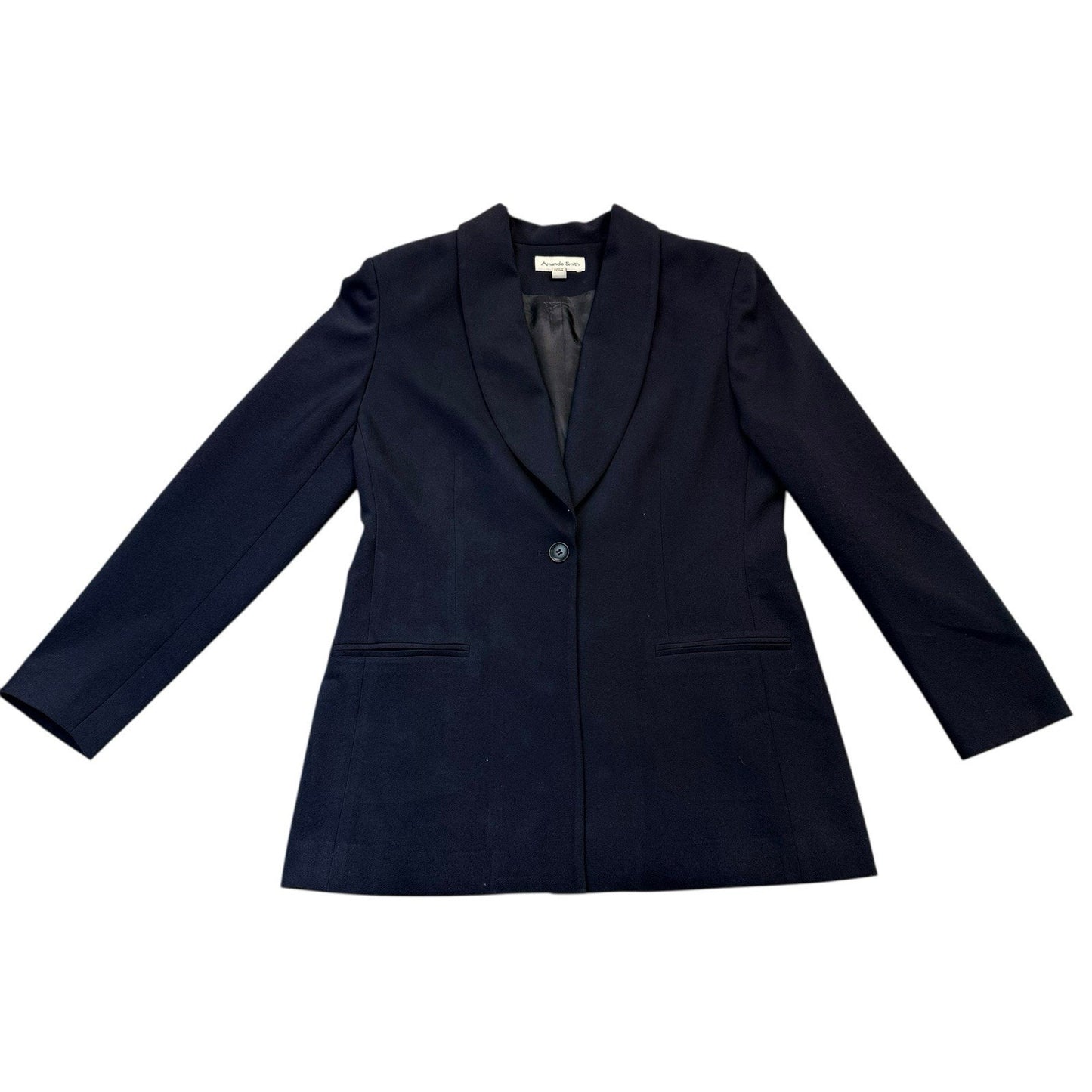 Amanda Smith Women’s Size 8 Navy Pantsuit Blazer Straight Leg Work Suit,Set