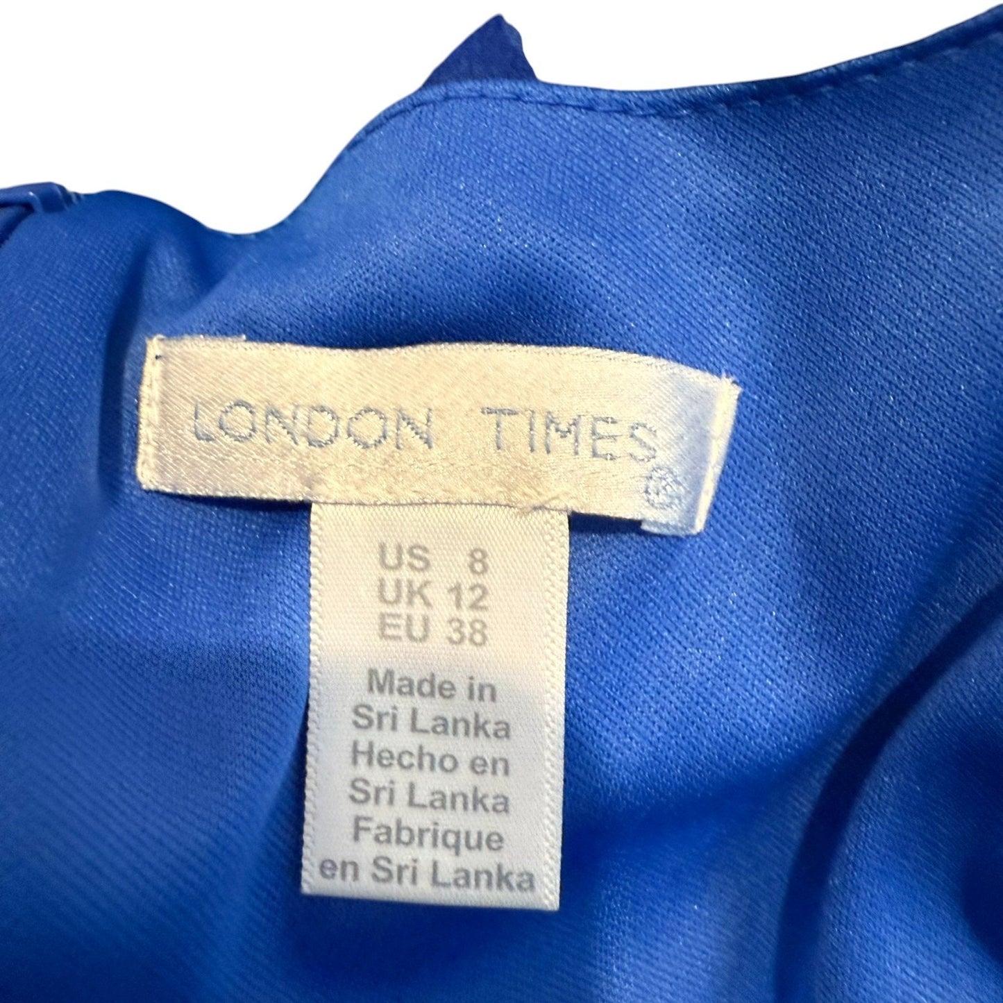 London Time Women's Size 8 Royal Turquoise Sleeveless Ruffle Wrap Dress - NEW