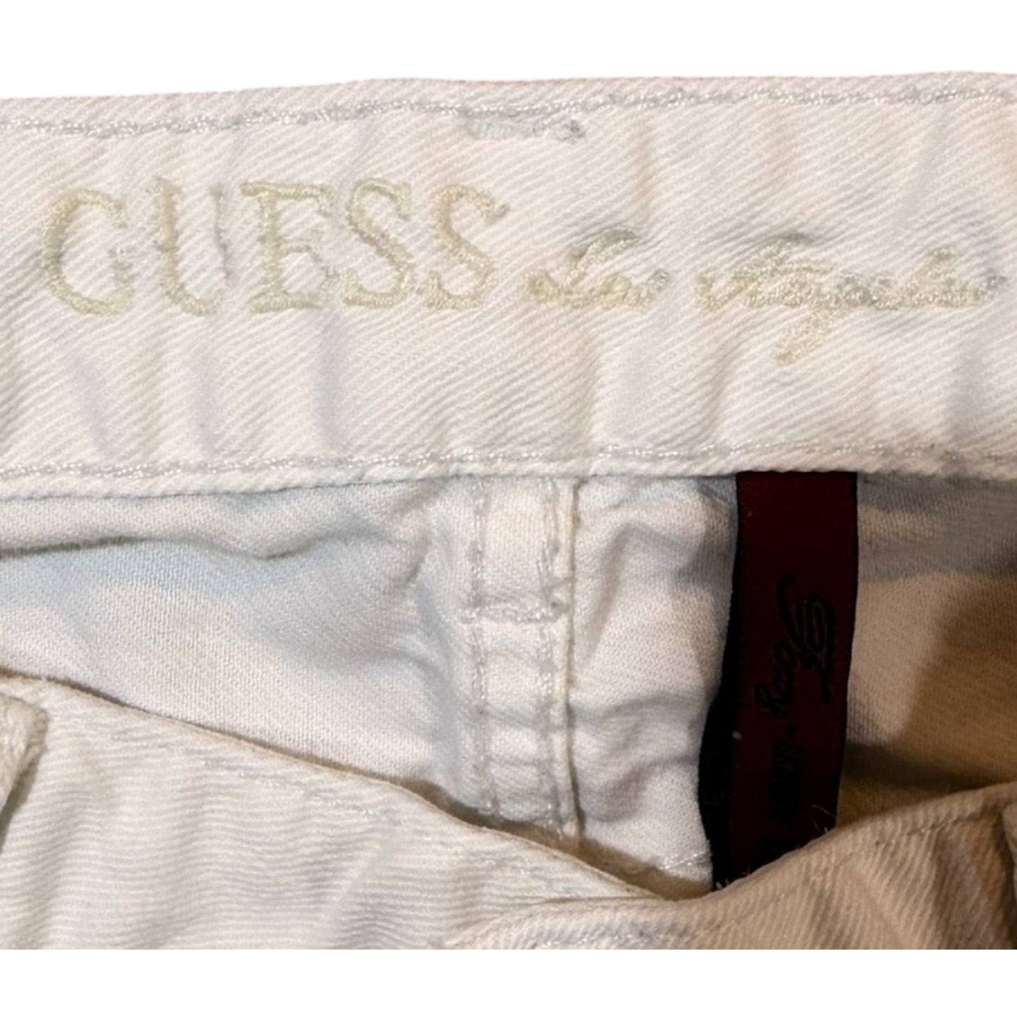 Vintage GUESS Y2K White Skinny Jeans Women’s Size 27 Early 2000s