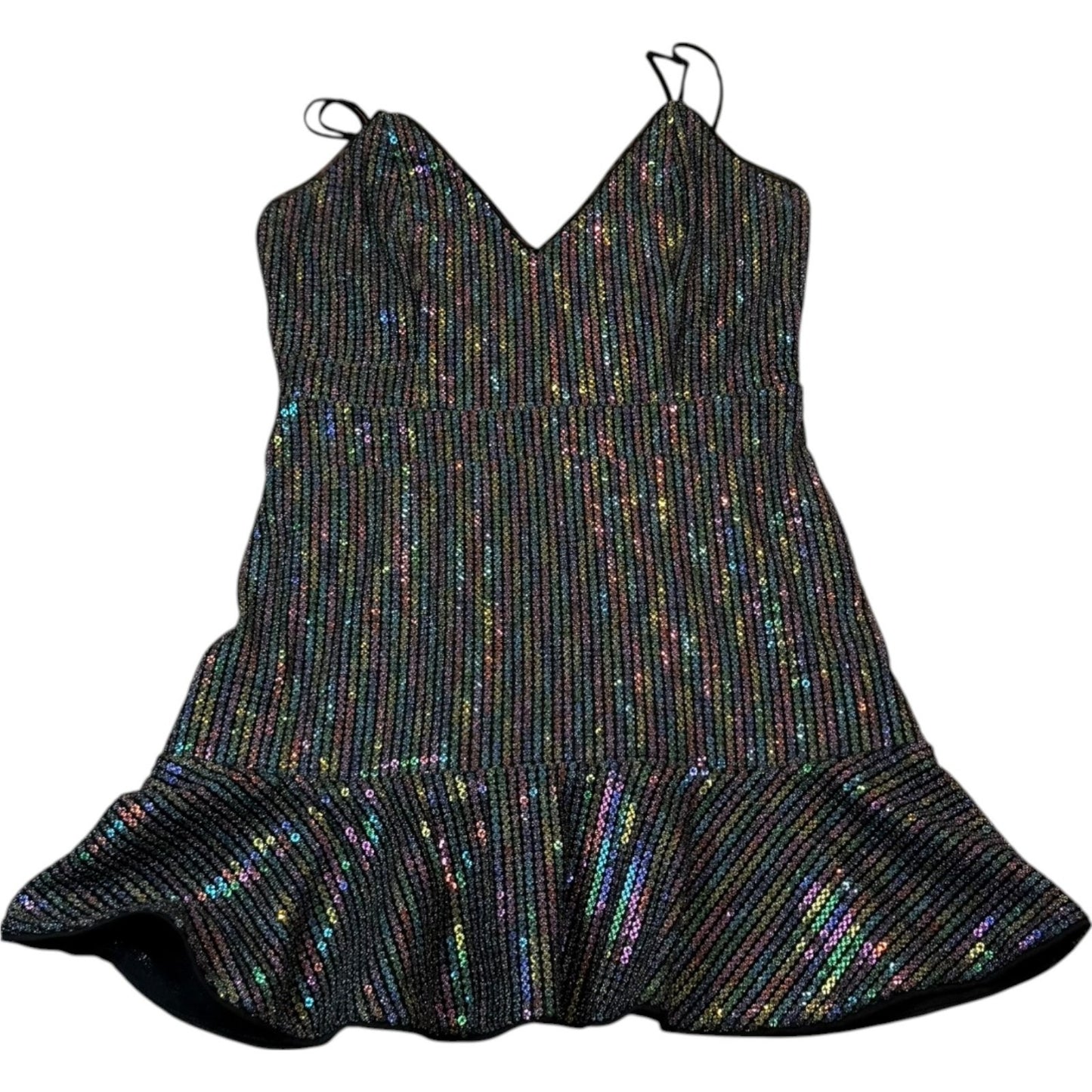 X by NBD Women's Size Medium V-Neck Sequin Sheath Party Dress 100% Polyester