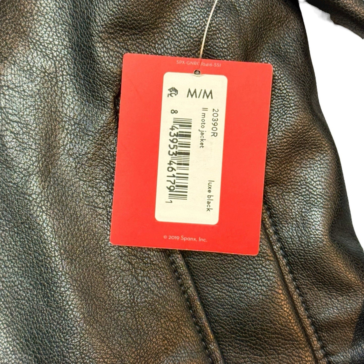 Spanx Faux Leather Moto Jacket Women’s Size M Black Zip Front NWT
