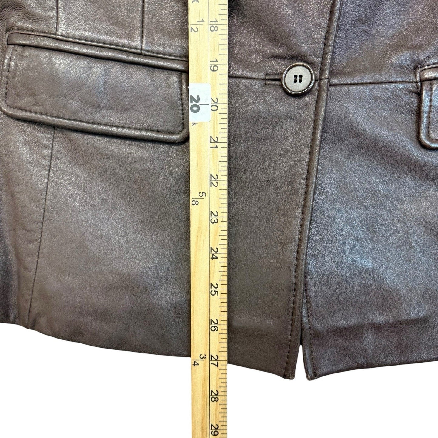 Context Brown Leather Skirt Suit Women’s Size 14 Blazer Pencil Skirt Set