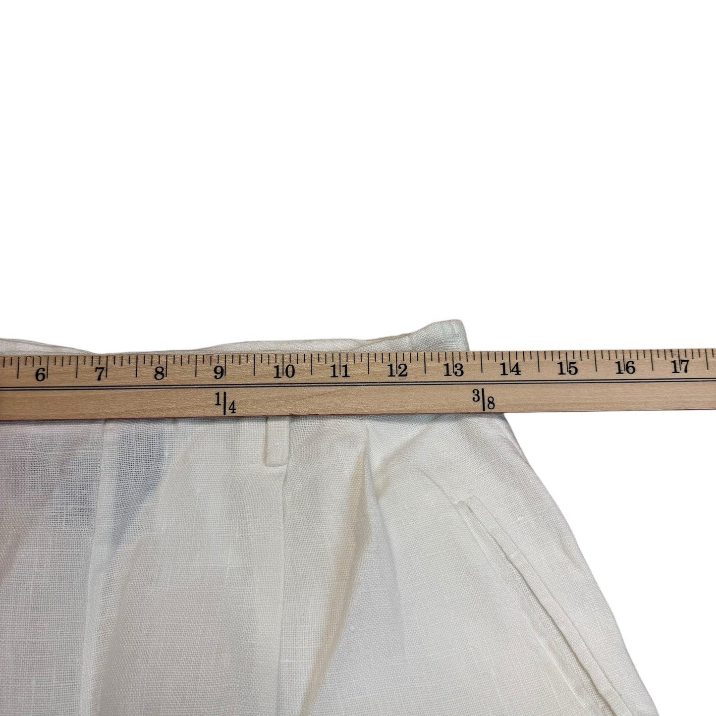 Vintage Y2K Ralph Lauren Linen Shorts Women’s 6 Ivory High Rise Pleated