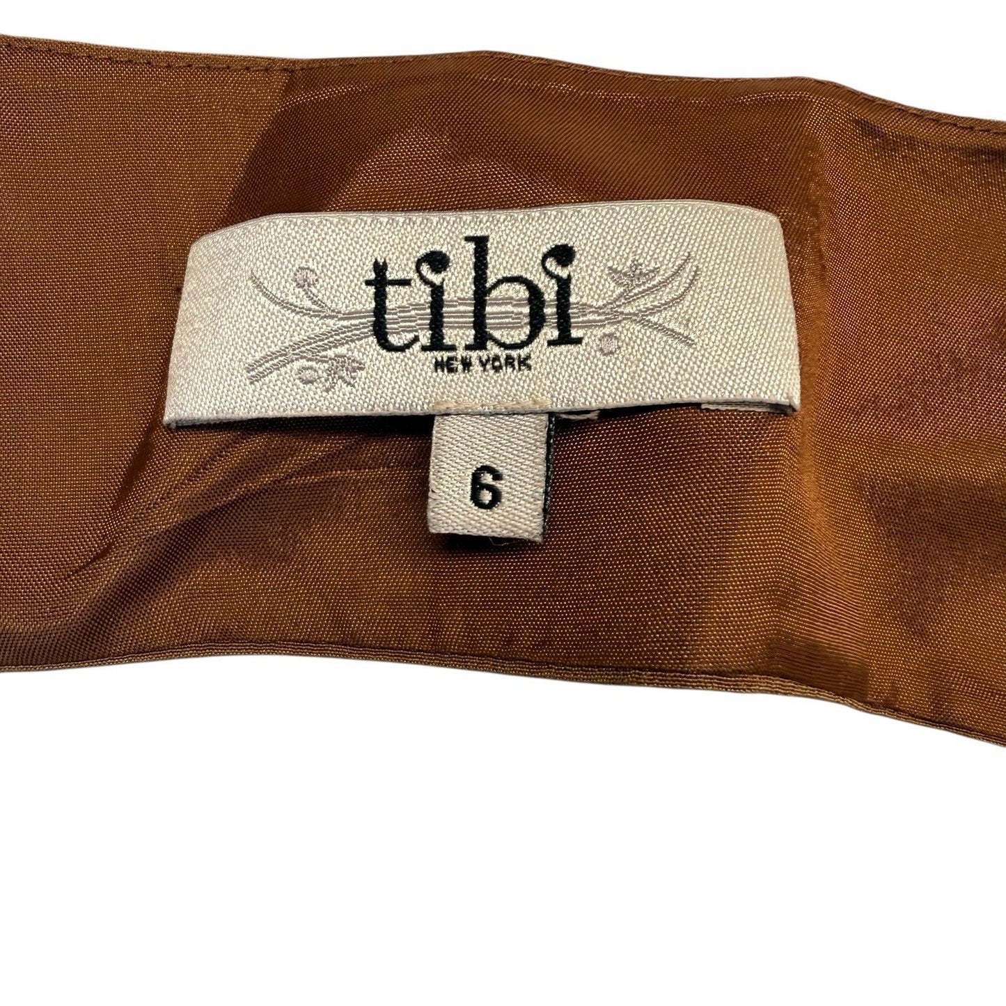 Tibi Sleeveless Colorblock Dress Women’s 6 Brown Black Floral Textured