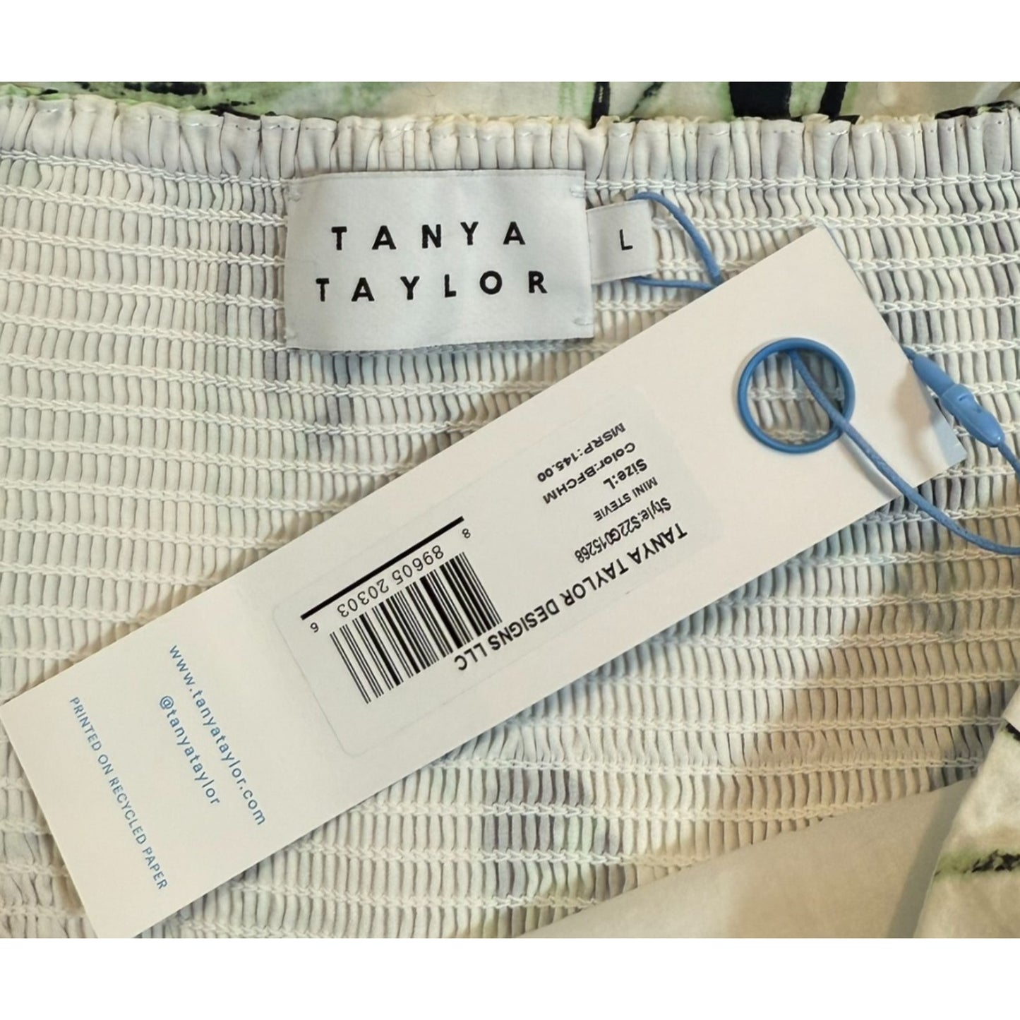 Tanya Taylor Mini Stevie Romper Girl's L Floral Puff Sleeve NWT $145 White