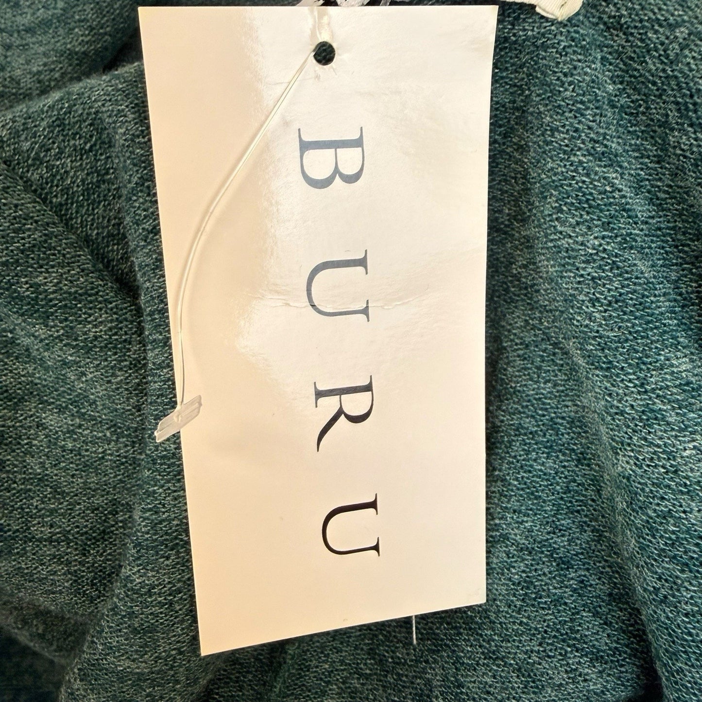 Buru Teal Turtleneck Sweater XS/S Made in USA Layered Hem Women's