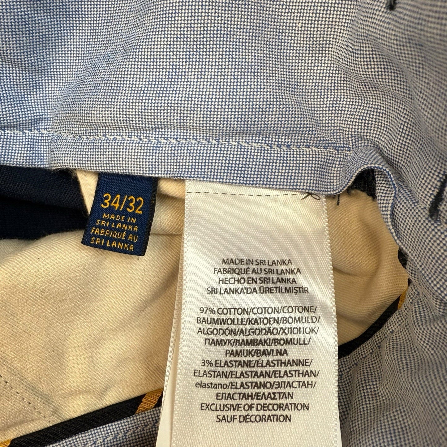 Polo Ralph Lauren Men's Pants 34x32 Blue Bedford Straight Fit Chino Dress New