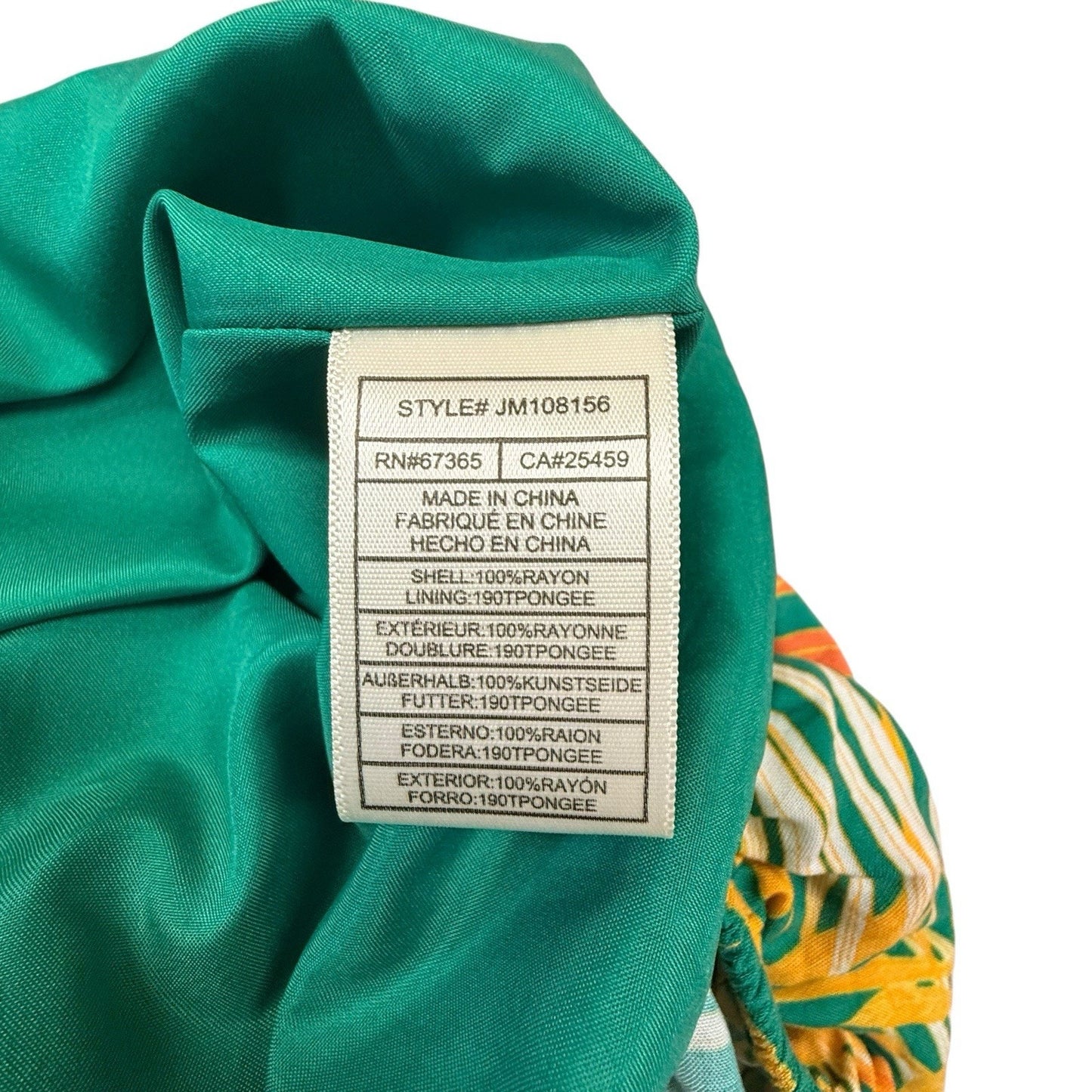 Betsey Johnson Tropical Palm Maxi Dress Smocked Size M Women's