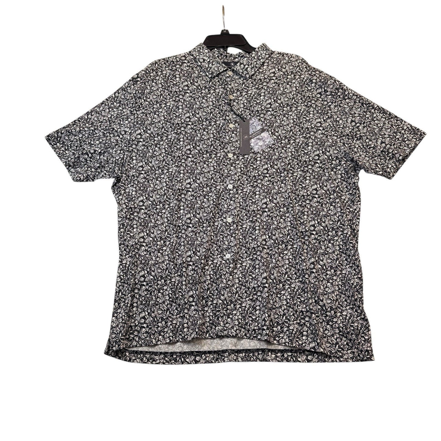 Hart Schaffner Marx Blueprint Shirt XXL NWT Floral Luxury Cotton $89 Black/White Women's Blouse