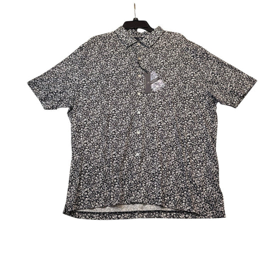 Hart Schaffner Marx Blueprint Shirt XXL NWT Floral Luxury Cotton $89 Black/White Women's Blouse