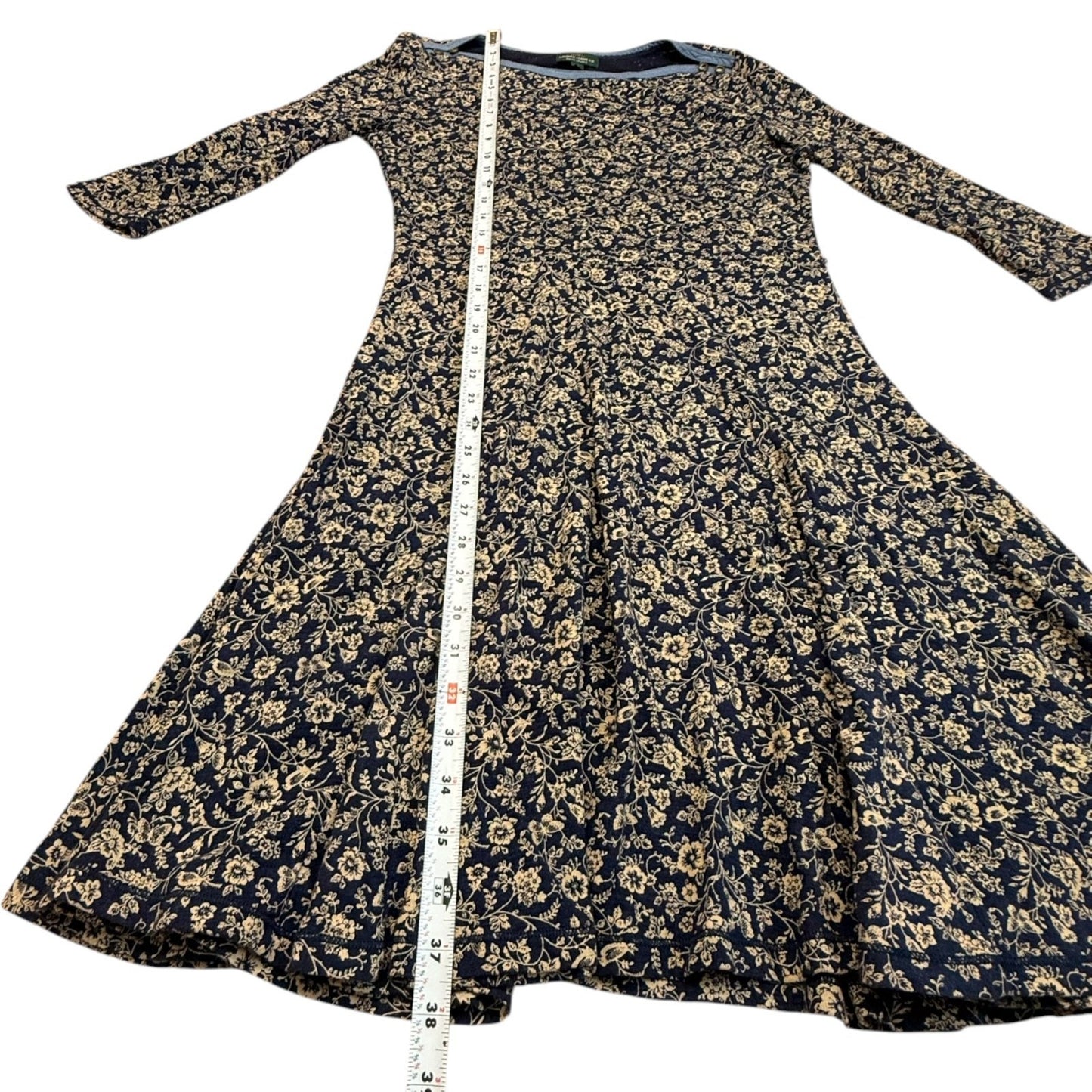 Lauren Ralph Lauren Floral A-Line Dress Women’s Medium 3/4 Sleeve