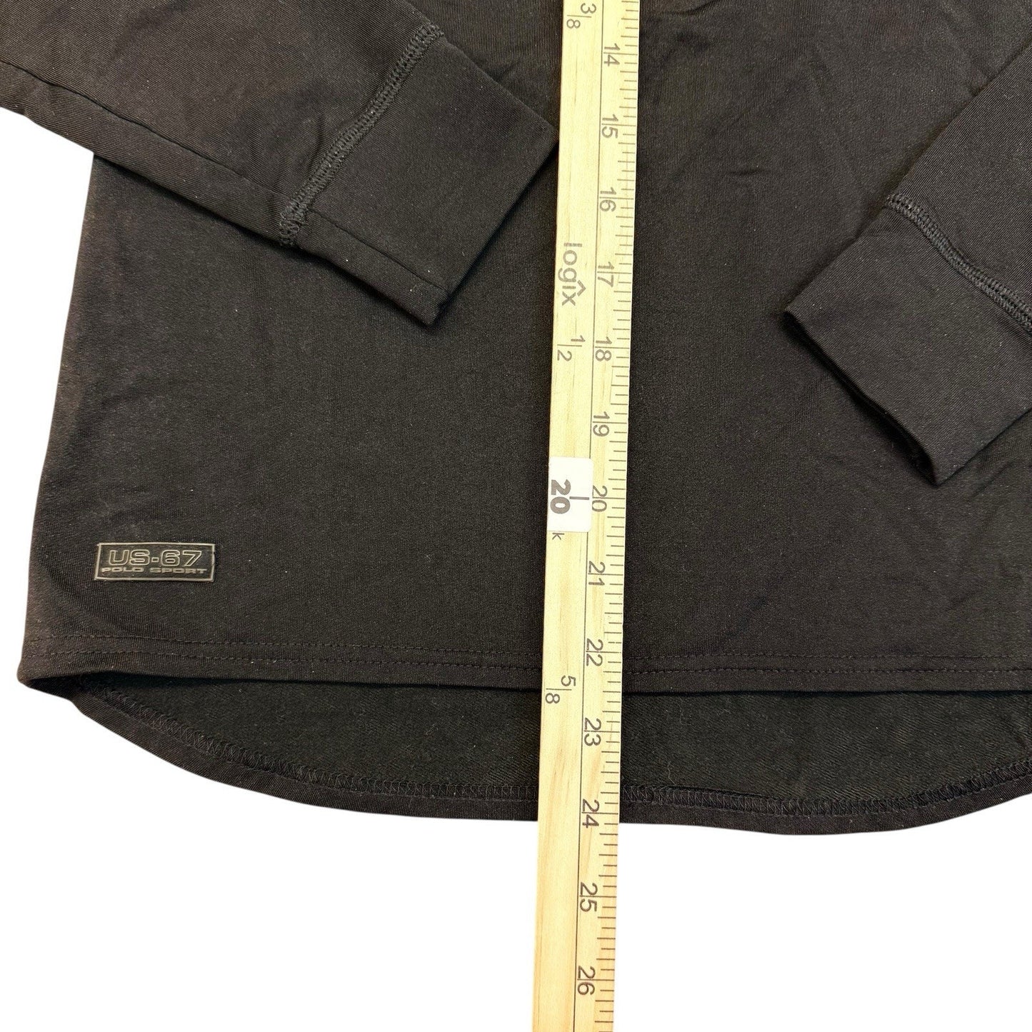 Women's Vintage Polo Sport Ralph Lauren Black Track Set Top Pants USA S