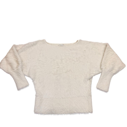 Anthropologie Eyelash Fuzzy Sweater Cream XS Cropped Women's
