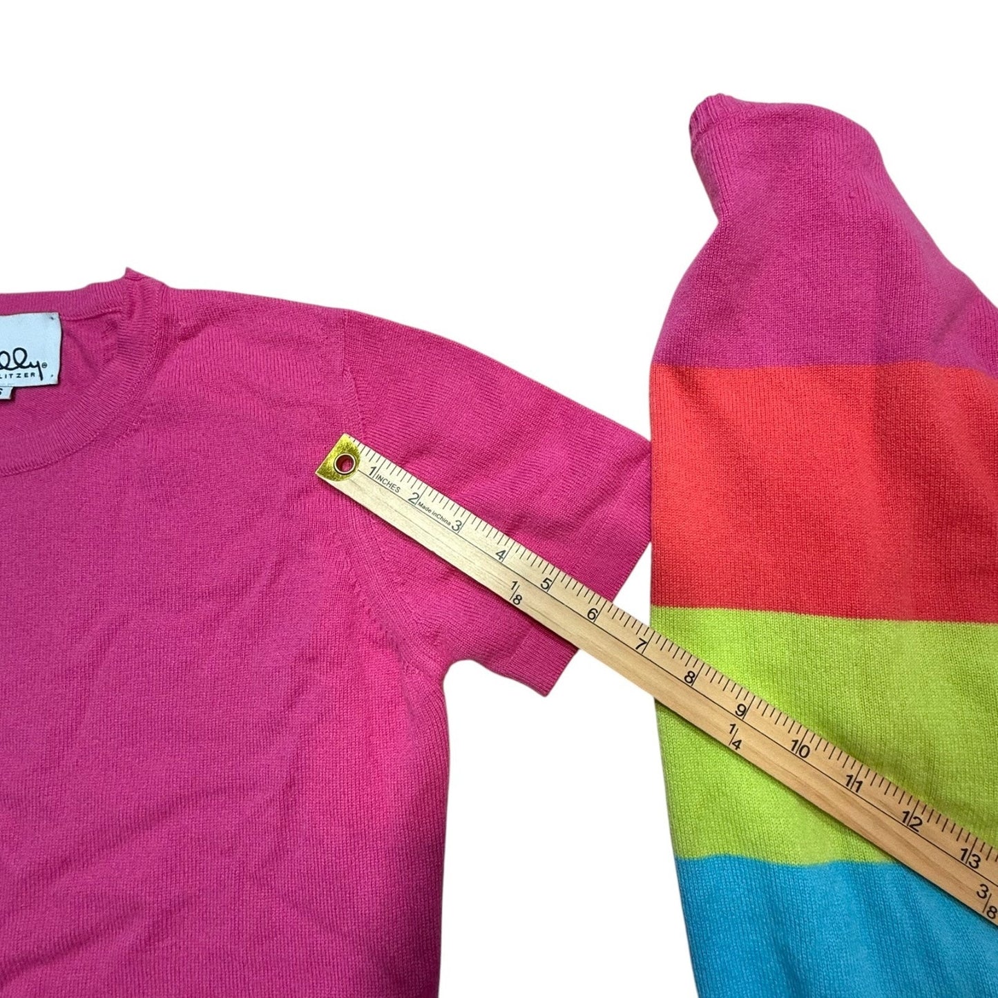 Vintage Lilly Pulitzer Cashmere Sweater Set Rainbow Cardigan Shell Small Women's