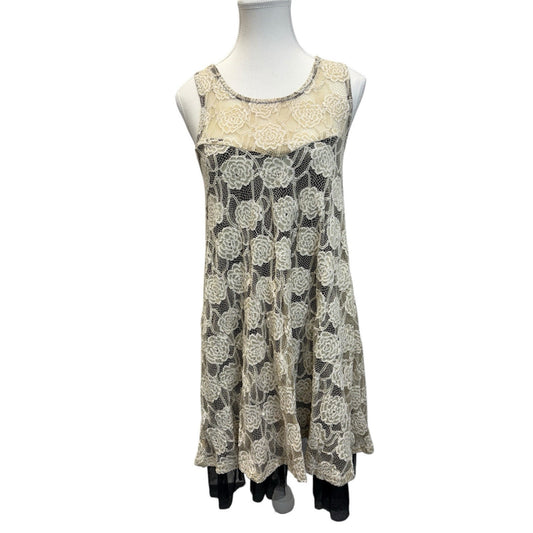 Hazel Ivory Lace Lined Stunning Dress Size Small Knee Length Women's