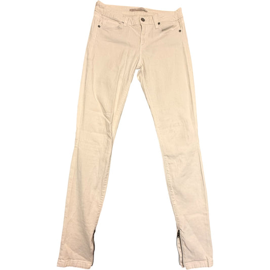 Vince Women's Skinny Jeans Size 28 Cream Ivory Stretch Denim Ankle Zip