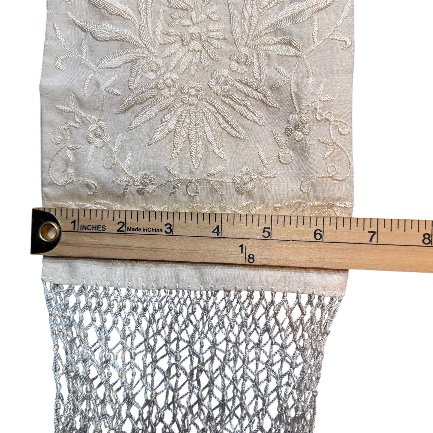 Vintage Collection Women’s Lace Fringe Blouse & Matching Scarf Cream Size M