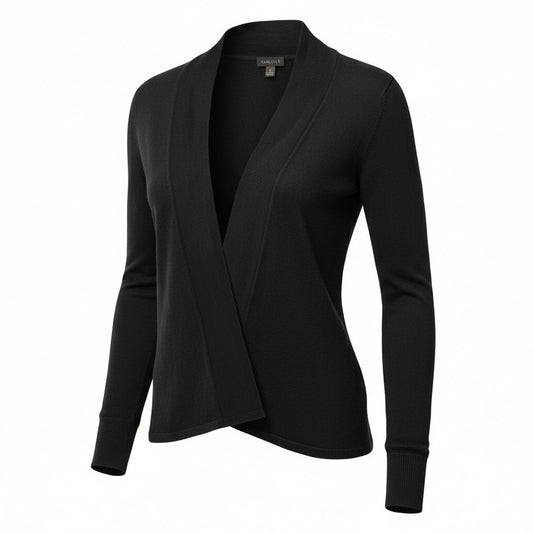 Carlisle Collection Black 100% Cashmere Open Front Cardigan Women's Size S
