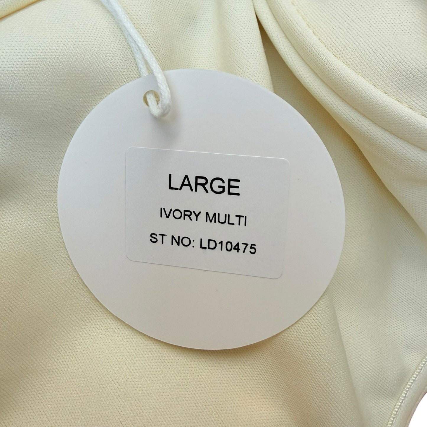 LUXXEL Floral One Shoulder Dress L Ivory Ruched Asymmetrical NWT Women's