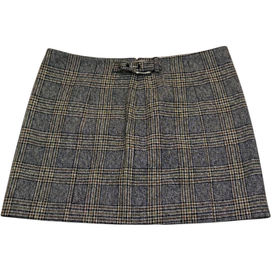 NWT Rag & Bone Black Plaid Japanese Cotton Mini Skirt Size 8 Coral Accent $350 Women's