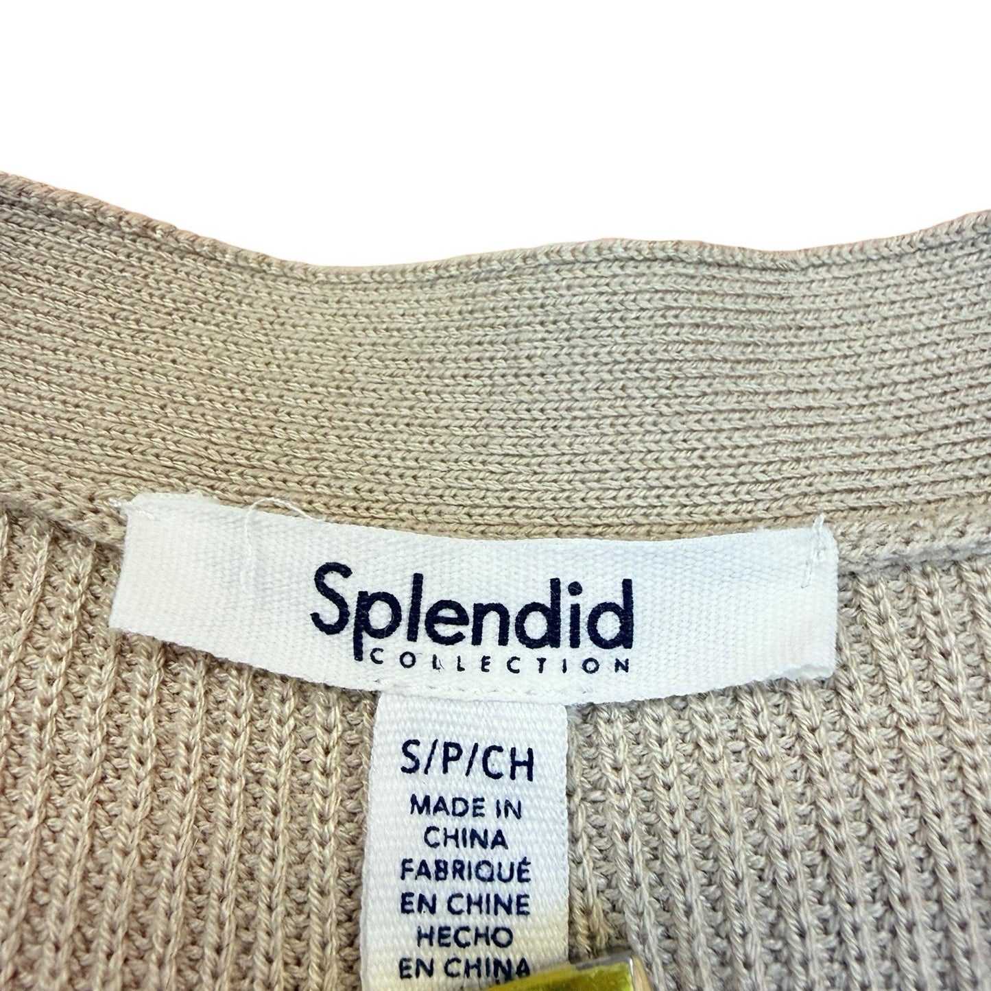 Splendid Colorblock Open Cardigan Beige White Size S Women's