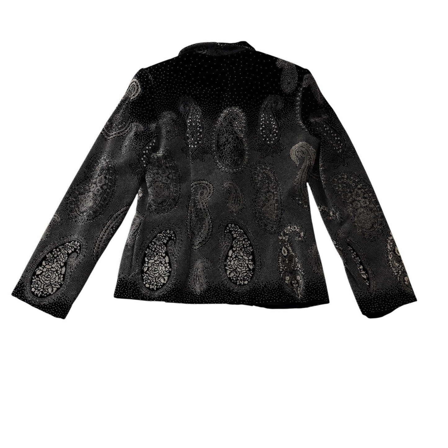 Bill Atkinson Women's Paisley Blazer Jacket Black Size 6 Vintage Y2K
