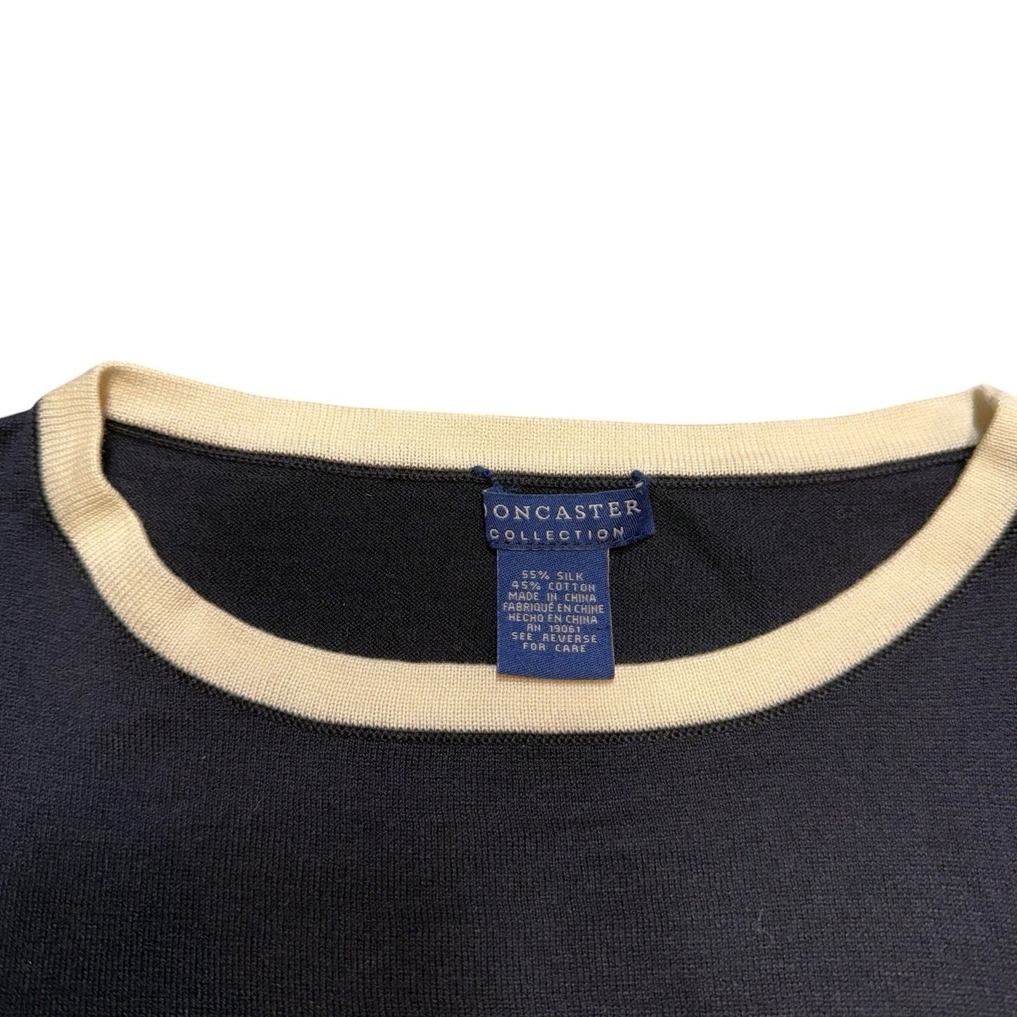 Doncaster Collection Women’s Black Cardigan & Tank Set Size Small Trim Gold Women's