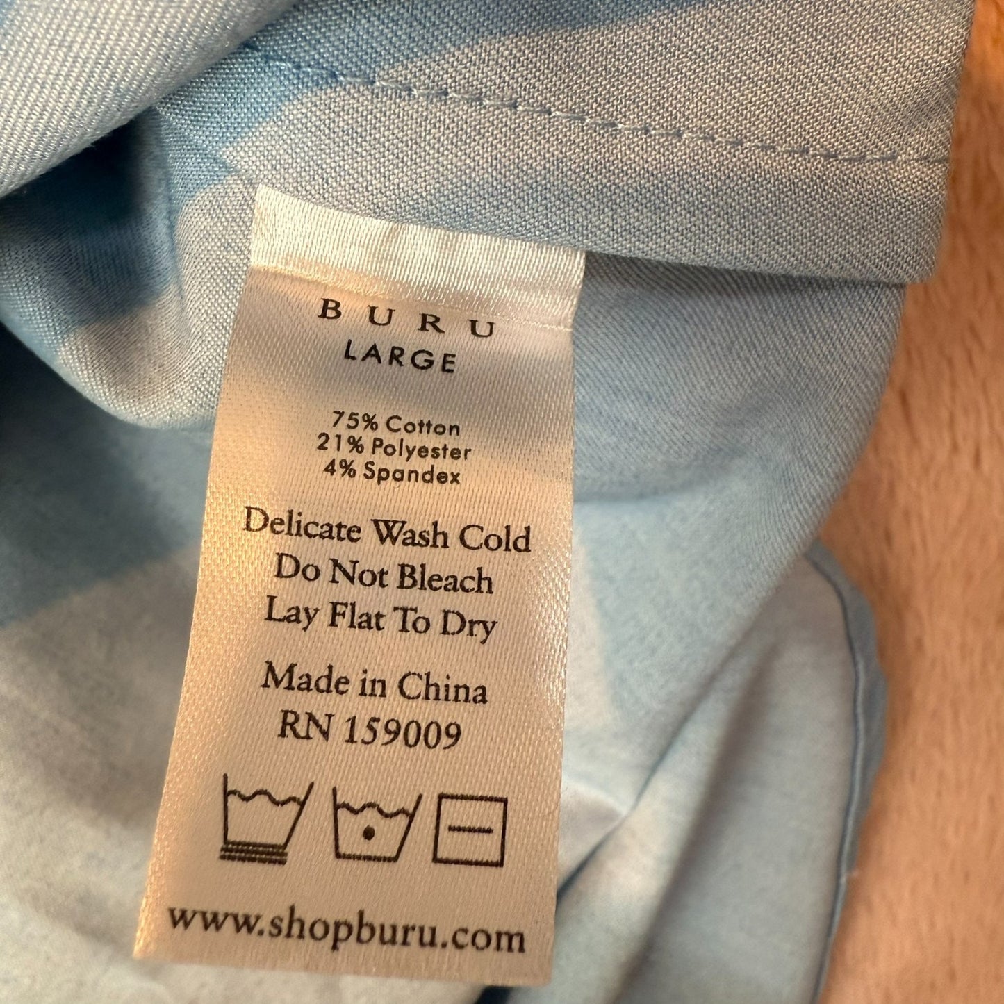 NEW Buru Women's Size Large Blue Modern Casual Loungewear Long-Sleeve Blouse