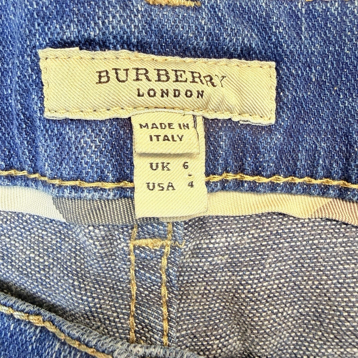 Burberry London Bootcut Jeans Size 4 Blue Made in Italy Women's