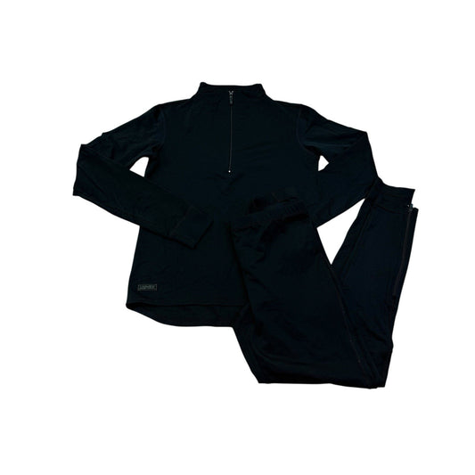 Women's Vintage Polo Sport Ralph Lauren Black Track Set Top Pants USA S