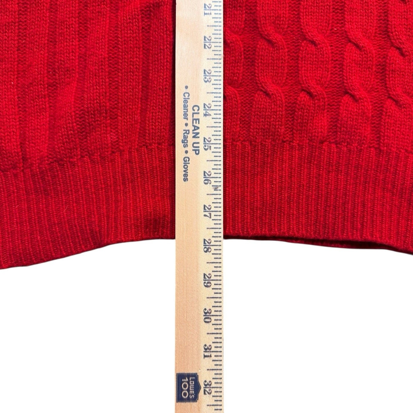 VTG Neiman Marcus Women’s Red 100% Cashmere Cable Knit Sweater Size L