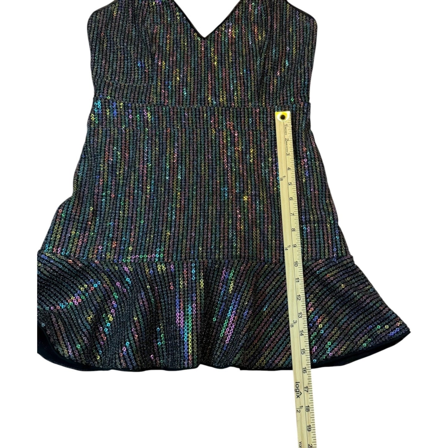 X by NBD Women's Size Medium V-Neck Sequin Sheath Party Dress 100% Polyester